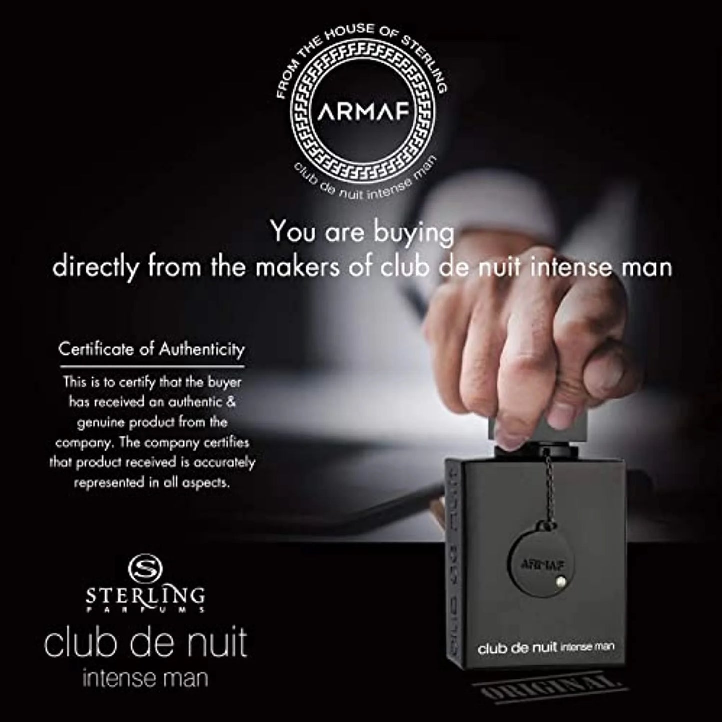 Club De Nuit Intense Man EDT Men New in Box, Black 3.6 Fl Oz (Pack of 1)
