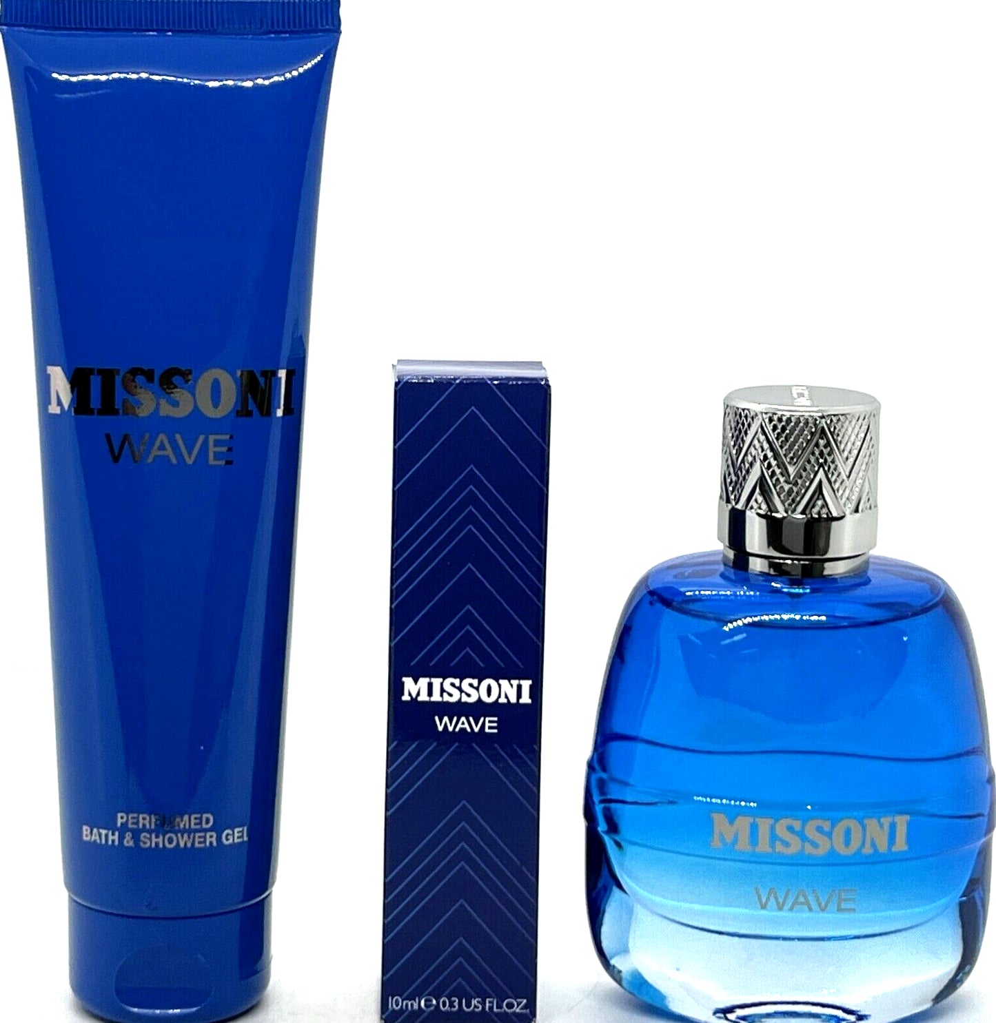 MISSONI WAVE 3 PCS GIFT SET for MEN EDT 3.4 Oz, PEN, SHOWER GEL BRAND NEW!